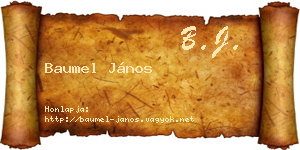 Baumel János névjegykártya